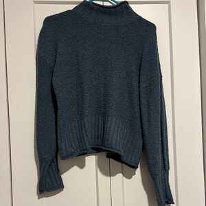 Pink Rose Teal Turtleneck Sweater